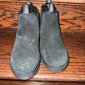 UGG Kids Black Suede Rain Boots